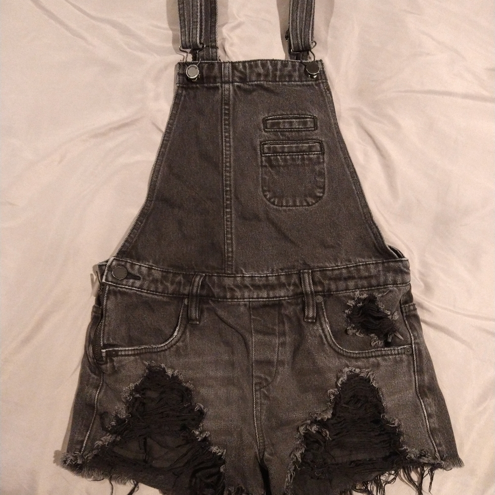 BlankNYC Black Distressed Overalls